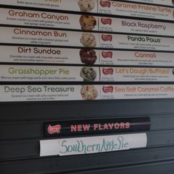 Ice cream flavors.