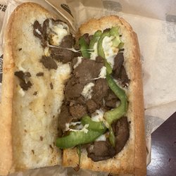 Empty steak and cheese sub