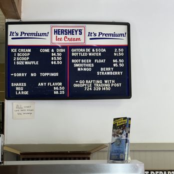 The Kickstand - a menu for hersey's ice cream - Ice Cream & Frozen Yogurt Near Me - Ohiopyle, Pennsylvania The Kickstand - a menu for hersey's ice cream - Ice Cream & Frozen Yogurt Near Me - Ohiopyle, Pennsylvania