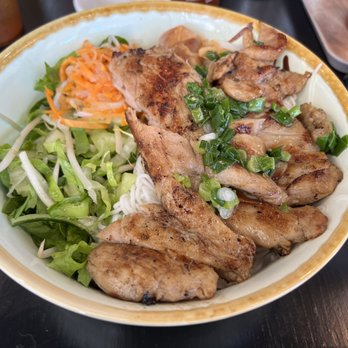 Pho Saigon - Grilled Chicken and Egg Roll Over Vermicelli - Vietnamese Near Me - Pleasanton, California Pho Saigon - Grilled Chicken and Egg Roll Over Vermicelli - Vietnamese Near Me - Pleasanton, California