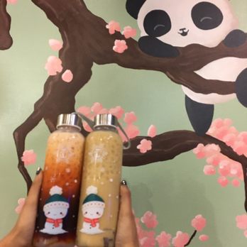 Roasting Water - Thai tea and caramel macchiato in holiday bottles! - Bubble Tea Near Me - Long Beach, California