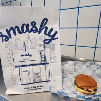 Smashy - Single burger without cheese - Burgers Near Me - New York, New York Smashy - Single burger without cheese - Burgers Near Me - New York, New York