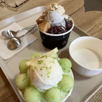Heybings - Black Sesame Bingsoo, Melon Lime Breeze - Desserts Near Me - Costa Mesa, California Heybings - Black Sesame Bingsoo, Melon Lime Breeze - Desserts Near Me - Costa Mesa, California