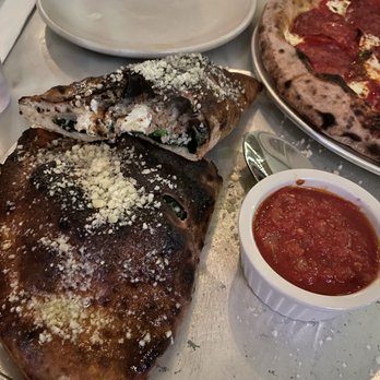 Milkflower - Calzone - had cheese, meat, and kale inside - Pizza Near Me - Astoria, New York Milkflower - Calzone - had cheese, meat, and kale inside - Pizza Near Me - Astoria, New York