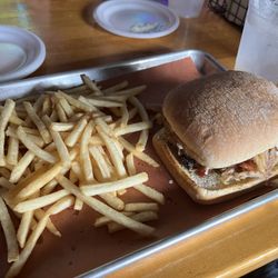 Buckhorn Grill and Bar - Pulled pork sandwich with fries