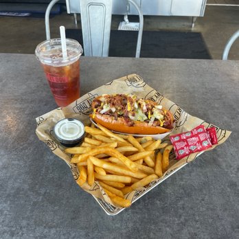 Dirt Dog Downey - Pastrami Dog, fries and Iced tea - Hot Dogs Near Me - Downey, California Dirt Dog Downey - Pastrami Dog, fries and Iced tea - Hot Dogs Near Me - Downey, California