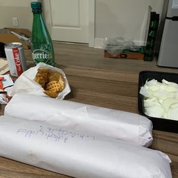 a bag of food on a table a bag of food on a table