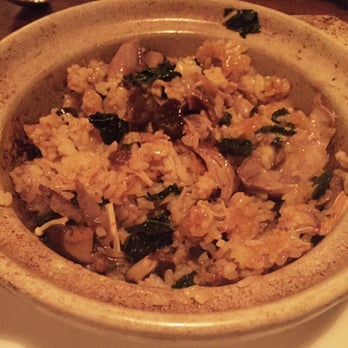 Uchi Houston - Kamo nabe (crispy rice with duck confit, mushrooms, spinach and an egg) - Sushi Bars Near Me - Houston, Texas