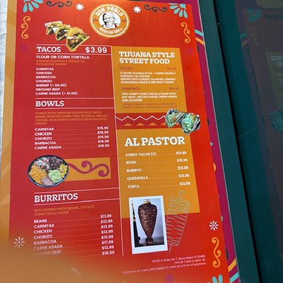 Menu photo 2 Don Pablo Mexican Grill Boca Raton, FL
