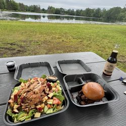 Zack’s Texas Style BBQ - Chicken & Smoked Gouda Salad and Beef Brisket Sandwich
