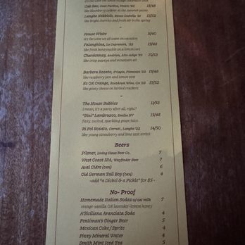 Gabbiano's - Drinks Menu 07.2024 - Italian Near Me - Portland, Oregon