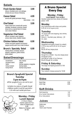 Menu photo 1 Bruno's Pizza Oxford, OH
