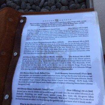Brecon Estate  - Wine menu - Wine Tasting Room Near Me - Paso Robles, California