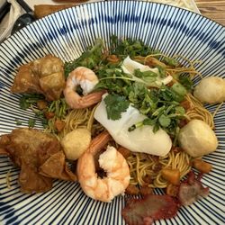 Yummy Egg Noodles - Mi Kho Dac Biet with whatever they had left of the meat they ran out of.