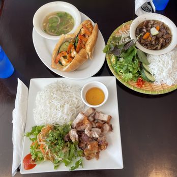 Hello Vietnam - H9. Thit Quay Gion Bi (pork belly), BM4. Banh Mi Tom Nuong (Shrimp Sub), H1. Bun Cha Ha Noi (grilled pork/meatballs) - Bubble Tea Near Me - Rockville, Maryland Hello Vietnam - H9. Thit Quay Gion Bi (pork belly), BM4. Banh Mi Tom Nuong (Shrimp Sub), H1. Bun Cha Ha Noi (grilled pork/meatballs) - Bubble Tea Near Me - Rockville, Maryland