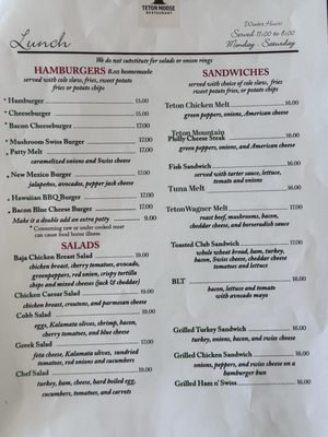 Menu photo 2 Teton Moose Driggs, ID Menu photo 2 Teton Moose Driggs, ID