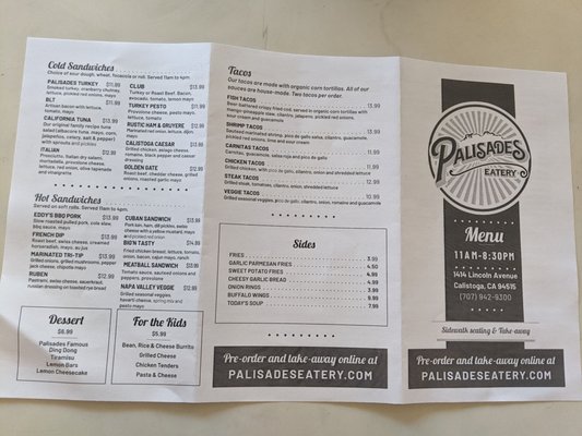 Menu photo 6 Palisades Eatery Calistoga, CA Menu photo 6 Palisades Eatery Calistoga, CA