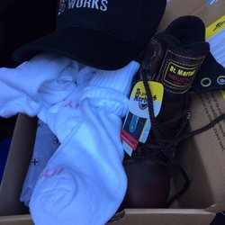 Industrial Shoeworks  - Socks and a hat for free! Yay!
