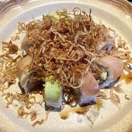 Hawaiian Roll $13.95 Spicy tuna roll topped with albacore tuna, avocado & crunch onion.