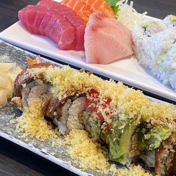 Sushi Arashi - Lunch Combo (Sashimi, Hamachi Avocada, Salmon Avocado, Salad and Miso Soup) + Sexy Lady Roll - Sushi Bars Near Me - San Jose, California Sushi Arashi - Lunch Combo (Sashimi, Hamachi Avocada, Salmon Avocado, Salad and Miso Soup) + Sexy Lady Roll - Sushi Bars Near Me - San Jose, California