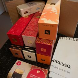 Nespresso Boutique - Sweet Almond and Hibiscus, Cinnamon and Candied Tamarind, Gingerbread, Pumpkin Spice Cake $16/sleeve. Maple Pecan, Vanilla, Hazel $1.40/slee
