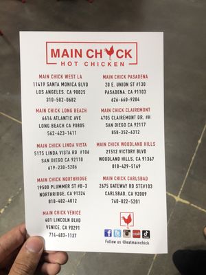 Menu photo 6 Main Chick Hot Chicken Carlsbad, CA