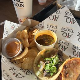 Steak taco and quesa birria taco combo