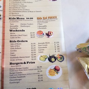 Habanero Grill - a menu for a restaurant - Mexican Near Me - Morris, Illinois