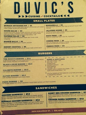 Menu photo 5 Duvic's Baton Rouge, LA Menu photo 5 Duvic's Baton Rouge, LA