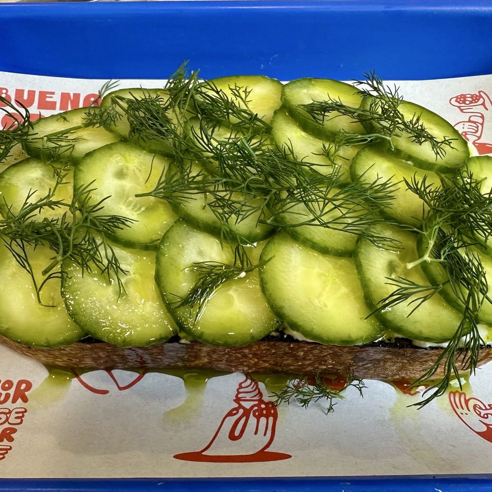 Cucumber feta toast