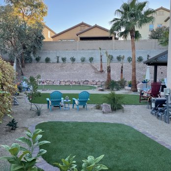 Northwest Landscape & Maintenance - New back yard with irrigation. 3 separate different types of synthetic grasses. - Landscaping Near Me - Las Vegas, Nevada Northwest Landscape & Maintenance - New back yard with irrigation. 3 separate different types of synthetic grasses. - Landscaping Near Me - Las Vegas, Nevada