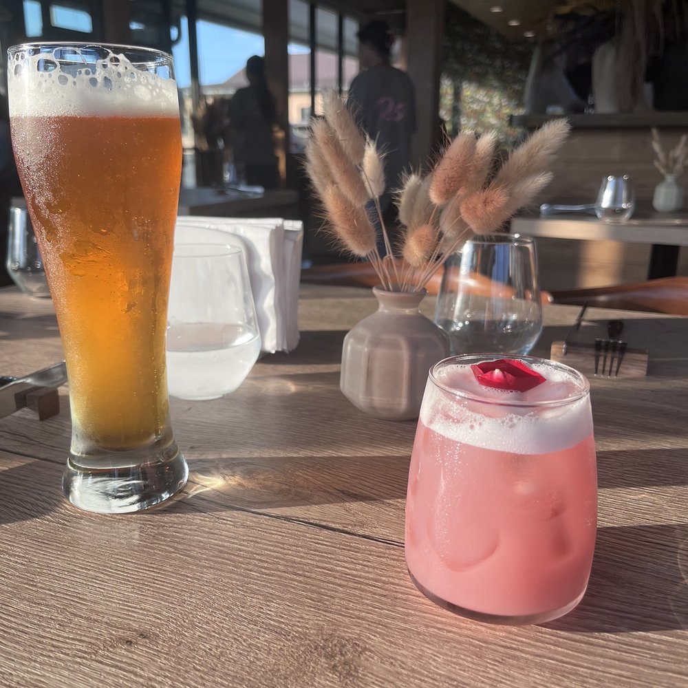 Rose Gose - Raspberry drink (15?) and a Fire Eagle. - Cocktail Bars Near Me - Austin, Texas Rose Gose - Raspberry drink (15?) and a Fire Eagle. - Cocktail Bars Near Me - Austin, Texas