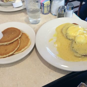 The Original Pancake House - Eggs Benedict with either a side of pancakes or hash browns. - Breakfast & Brunch Near Me - Eugene, Oregon