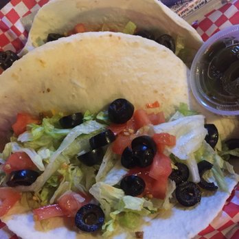 Tuxedo Bar & Grill - two tacos with black olives and lettuce - Bars Near Me - Prescott, Washington