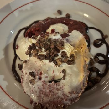 Francesca's On Chestnut - Red velvet donut with ice cream and whipped cream - Italian Near Me - Chicago, Illinois