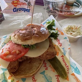 Frenchys Outpost Bar & Grill - Super Grouper Sandwich - Bars Near Me - Dunedin, Florida