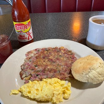 Thumbs Up Diner - Corn beef hash, Scrambled eggs , and a biscuit. - Diners Near Me - Roswell, Georgia
