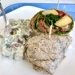 Roasted Veggie Wrap with Dill Potato Salad