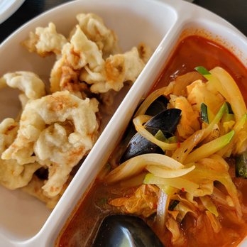 Full House Plus - Spicy noodles and tangsuyuk (fried pork) with sweet tangy sauce on side - Chinese Near Me - Torrance, California