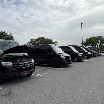 Luxury Lifestyle Connections - Mercedes Sprinter vans parked at the Hard Rock Stadium for FIFA World Cup. - Limos Near Me - Miami, Florida Luxury Lifestyle Connections - Mercedes Sprinter vans parked at the Hard Rock Stadium for FIFA World Cup. - Limos Near Me - Miami, Florida