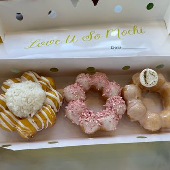 Mochinut - Mango sticky rice, strawberry cheesecake, and toasted marshmallow - Donuts Near Me - Reno, Nevada