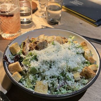 Merchant and Trade - Chicken Caesar Salad - Cocktail Bars Near Me - Charlotte, North Carolina Merchant and Trade - Chicken Caesar Salad - Cocktail Bars Near Me - Charlotte, North Carolina