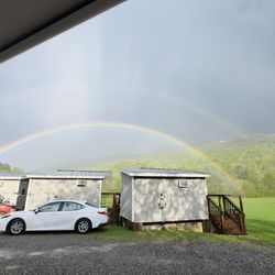 Lookout Mountain Flight Park - Double Rainbow over the cabin I was staying in for a few days