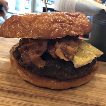 Tapas & Beers - California burger - Bacon, brie and avocado ($14) - $2 for HH - French Near Me - San Diego, California Tapas & Beers - California burger - Bacon, brie and avocado ($14) - $2 for HH - French Near Me - San Diego, California