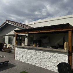 3rd Generation Painting - Another picture of the back of our home, outdoor kitchen and concrete sidewalks/patio