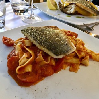 La Pasteria - Tomato pappardelle with branzino - Italian Near Me - Vienna, 9