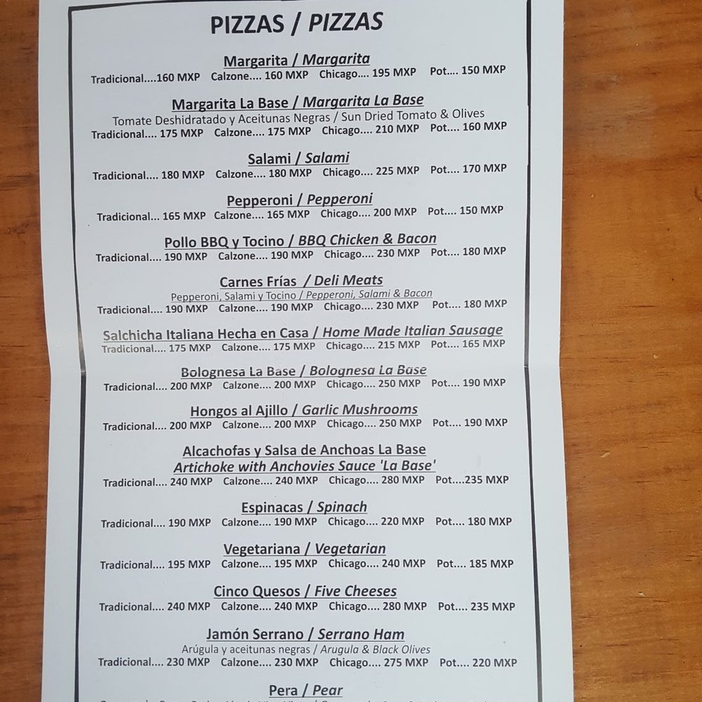 La Base - Menu - Pizza Near Me - San Miguel de Allende, GUA La Base - Menu - Pizza Near Me - San Miguel de Allende, GUA
