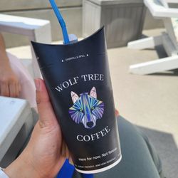 Iced raspberry mocha in a sustainable cup.