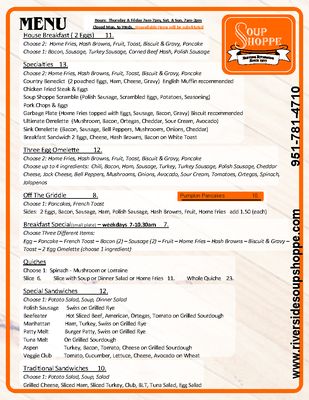 Menu photo 5 Soup Shoppe Riverside, CA