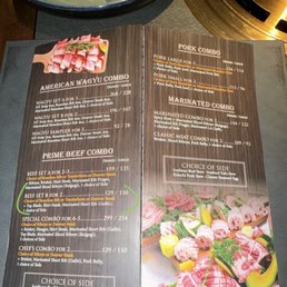 The menu page showing the Prime Beef Combo (Beef Set B for Two) that we ordered. The menu page showing the Prime Beef Combo (Beef Set B for Two) that we ordered.